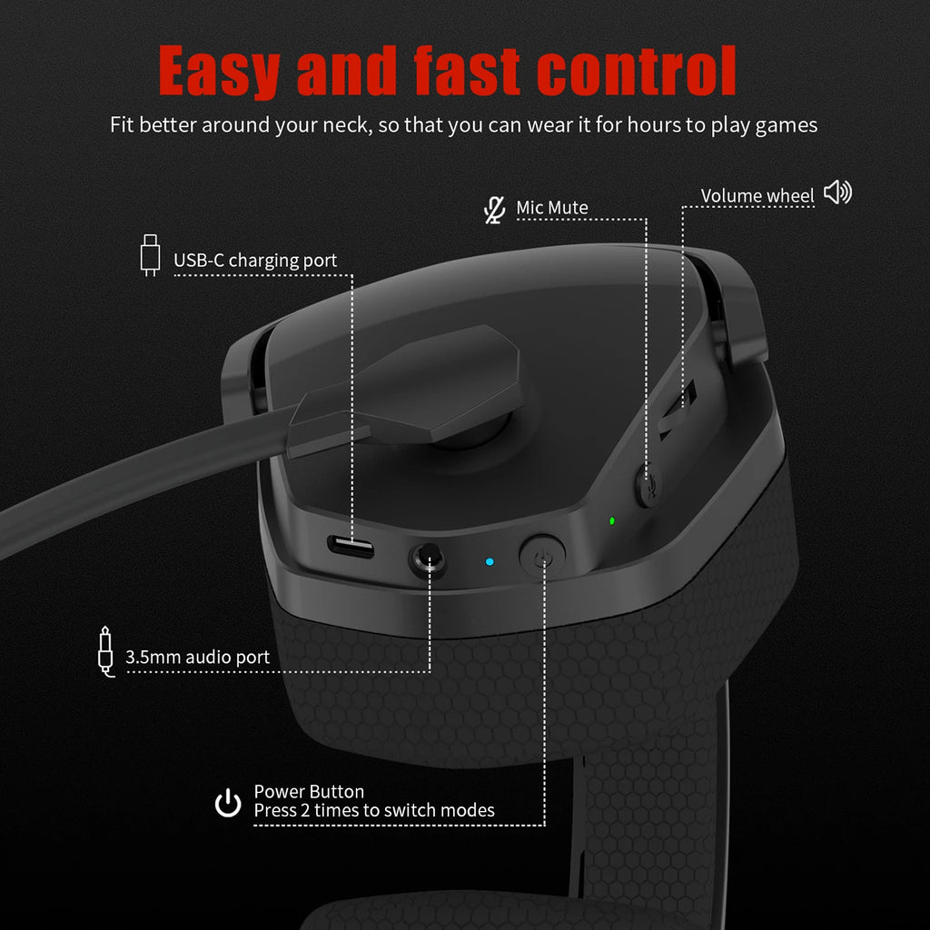 Dual Wireless Gaming Headset, 2.4G, 7.1 Surround ENC Mic For PC, PS4, PS5 Gaming, Bluetooth Headphones....26.66% OFF!