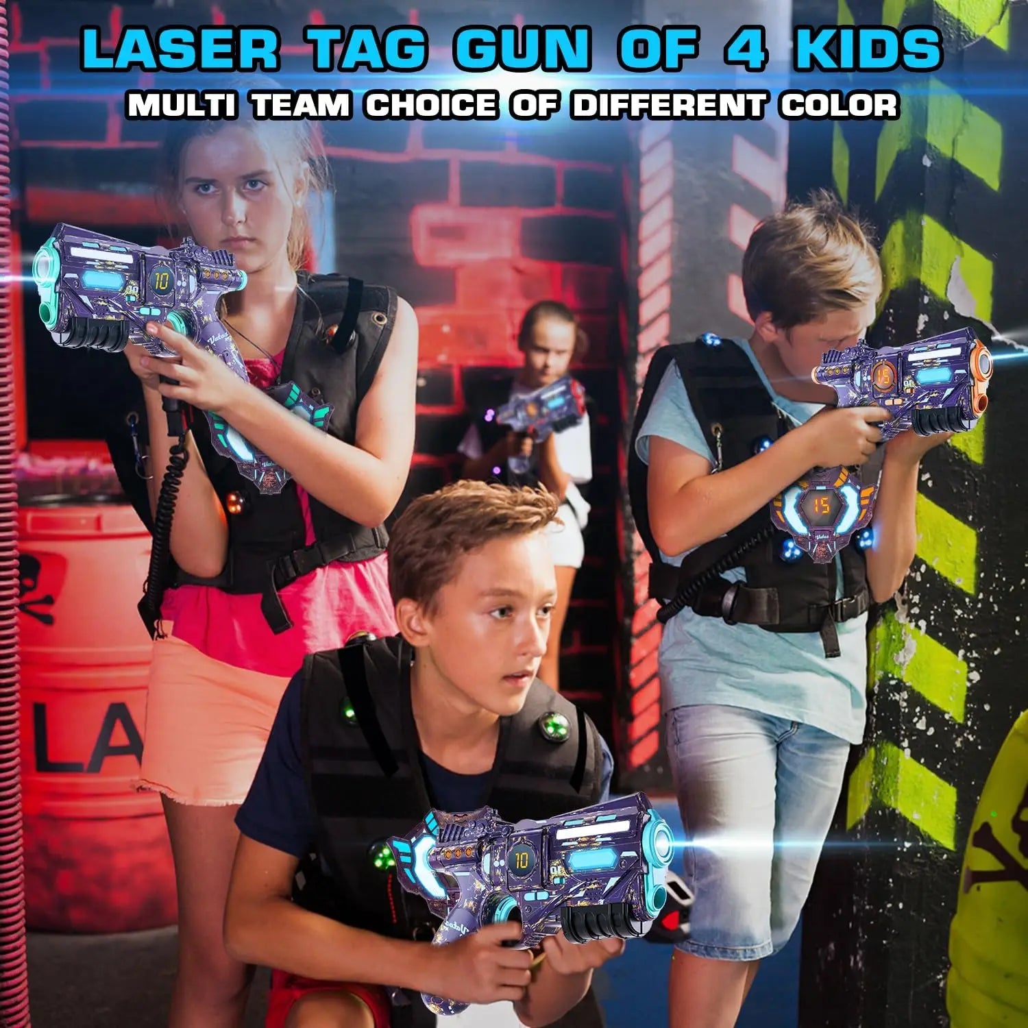 Infrared Laser Tag Guns, Rechargeable Infrared Laser Tag, 4 Vests & 4 Guns, Data SYNC, Outdoor/Indoor Shooting Pistol Guns, 4 Shooting Modes, Retro & Futuristic Technological Elements....57.63% OFF!