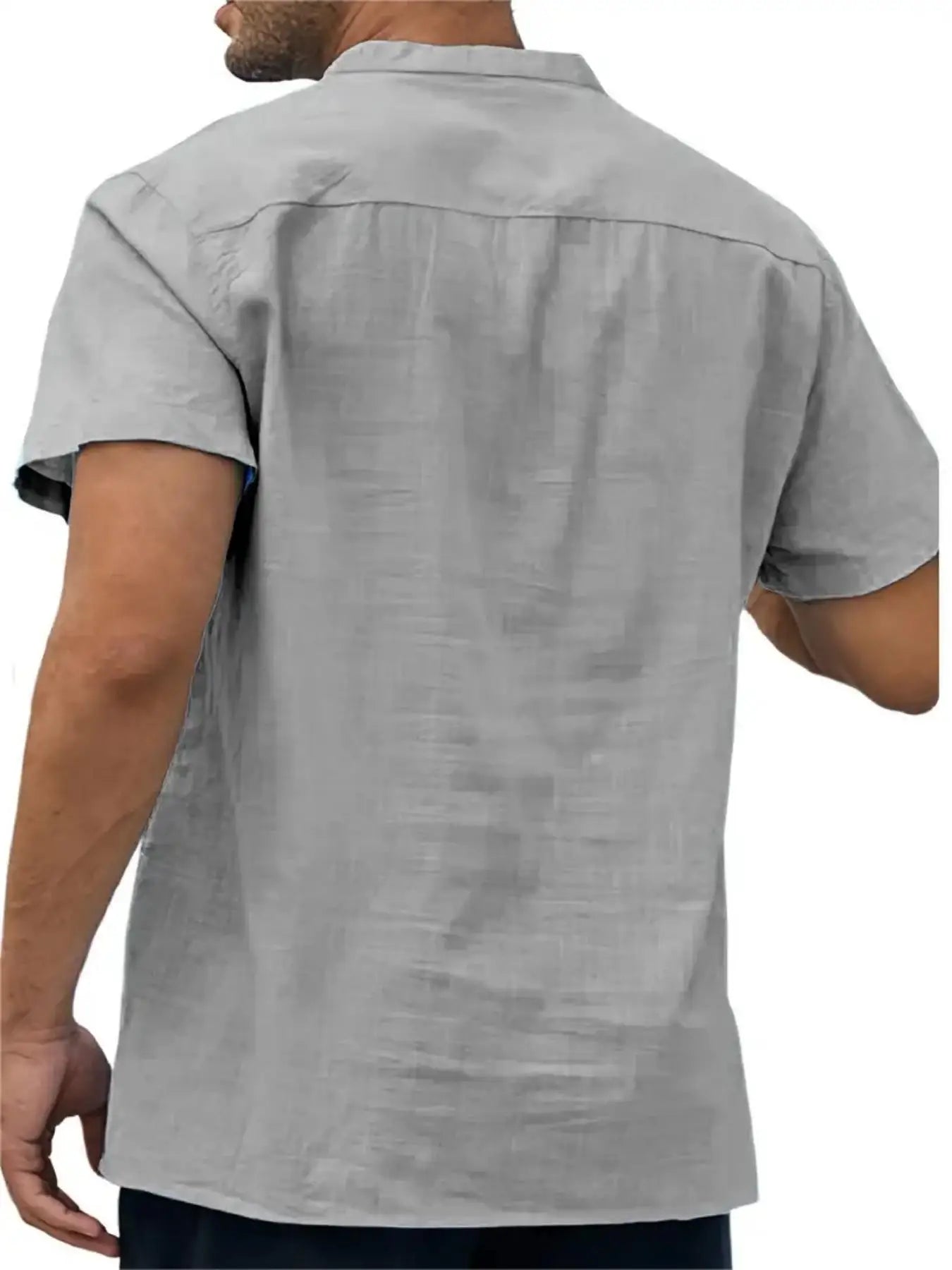 Men's Cotton/Linen Shirt With Pocket, Casual Polo Shirt....20% OFF!