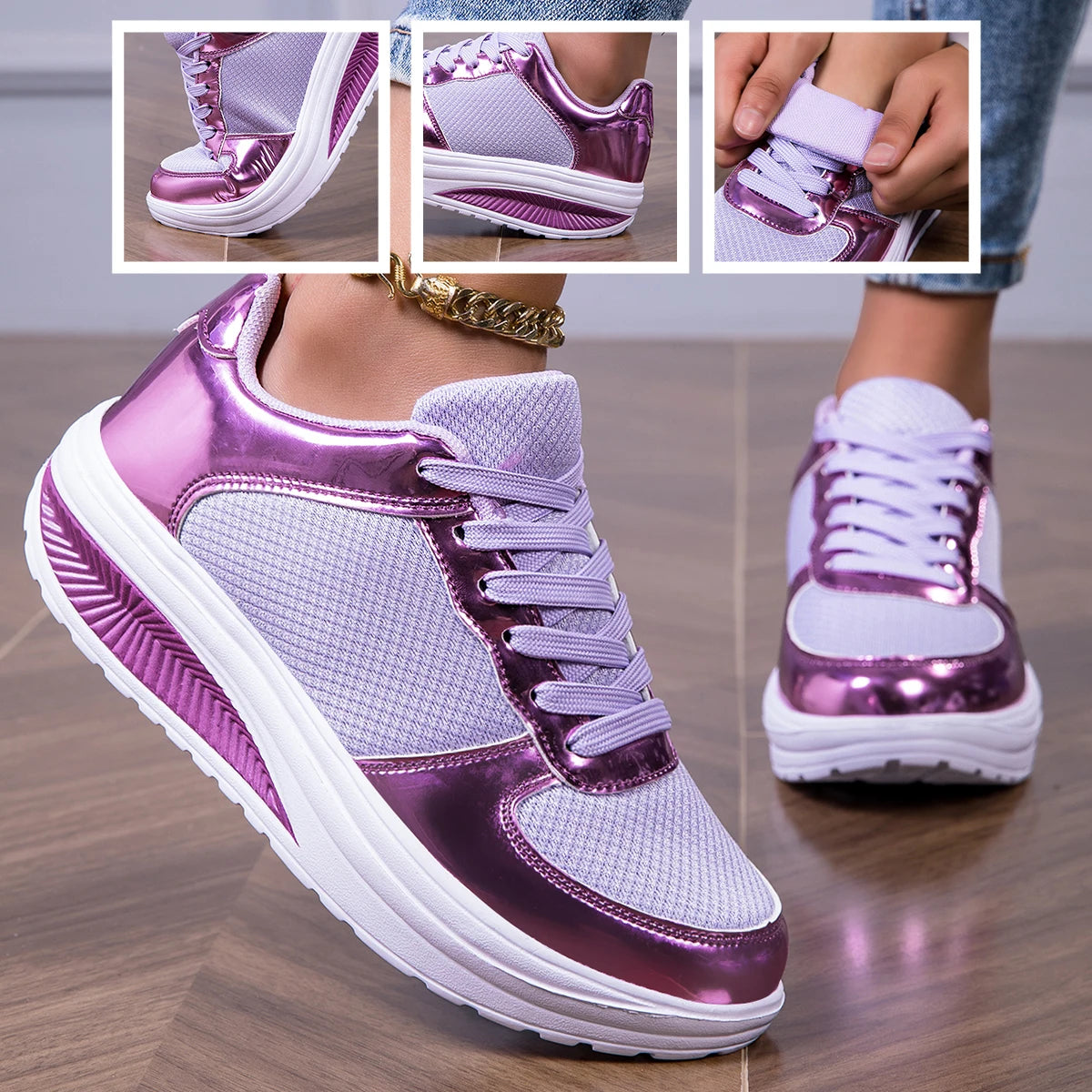 Women's Fashion Glitter Sneakers , Lightweight Walking Shoes.....20% OFF!