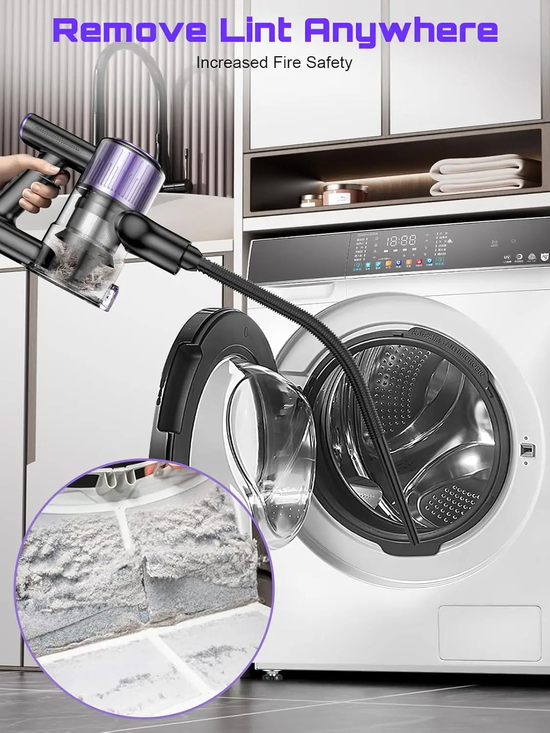 Cordless Vacuum Cleaner, 10 In 1 Powerful Stick, Lightweight Vacuum Cleaner, Green LED Search Light & Display, Pet Hair/Hard Floor/Carpet....57.08% OFF!