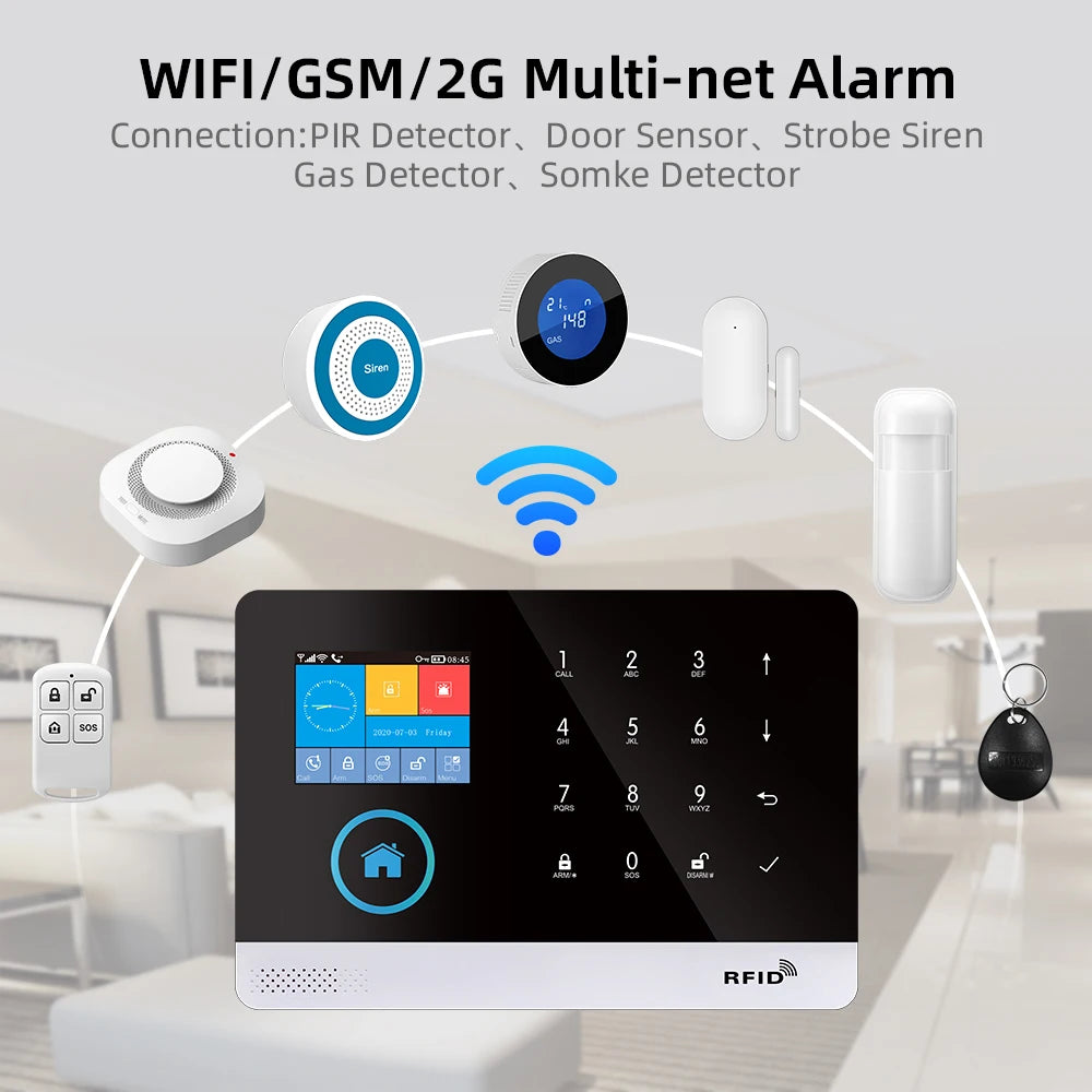 Home Security System, Indoor, Arm Via App, Wireless, Indoor Display Keyboard, Device Sharing....56.654% OFF!