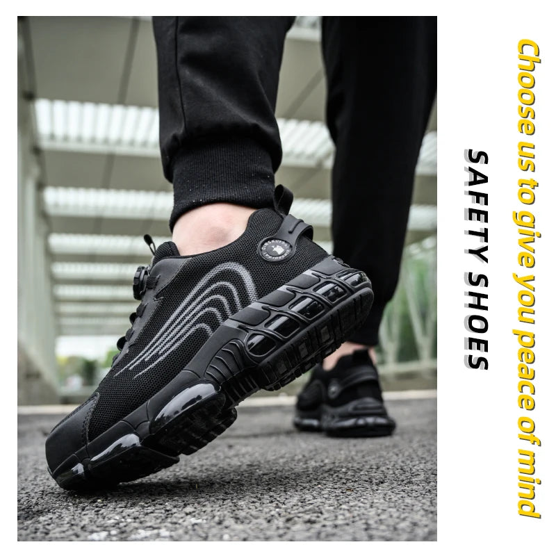 Men's Steel Toe Cap, Non-Lacing, Anti-Impact & Anti-Puncture Casual Work Shoes....50.04% OFF!