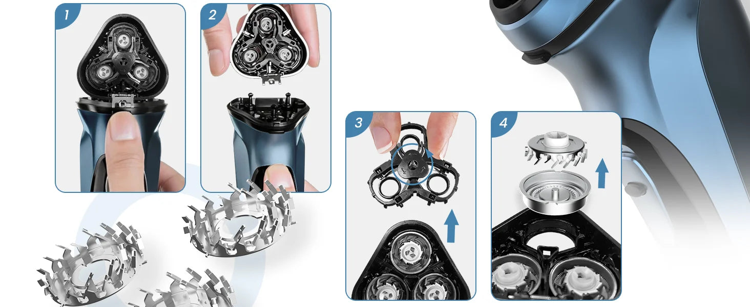 Men's Electric Razor, Rechargeable, Electric Razor Shaver, Wet/Dry Shave, 3 Sets Of Floating Heads....37.77% OFF!