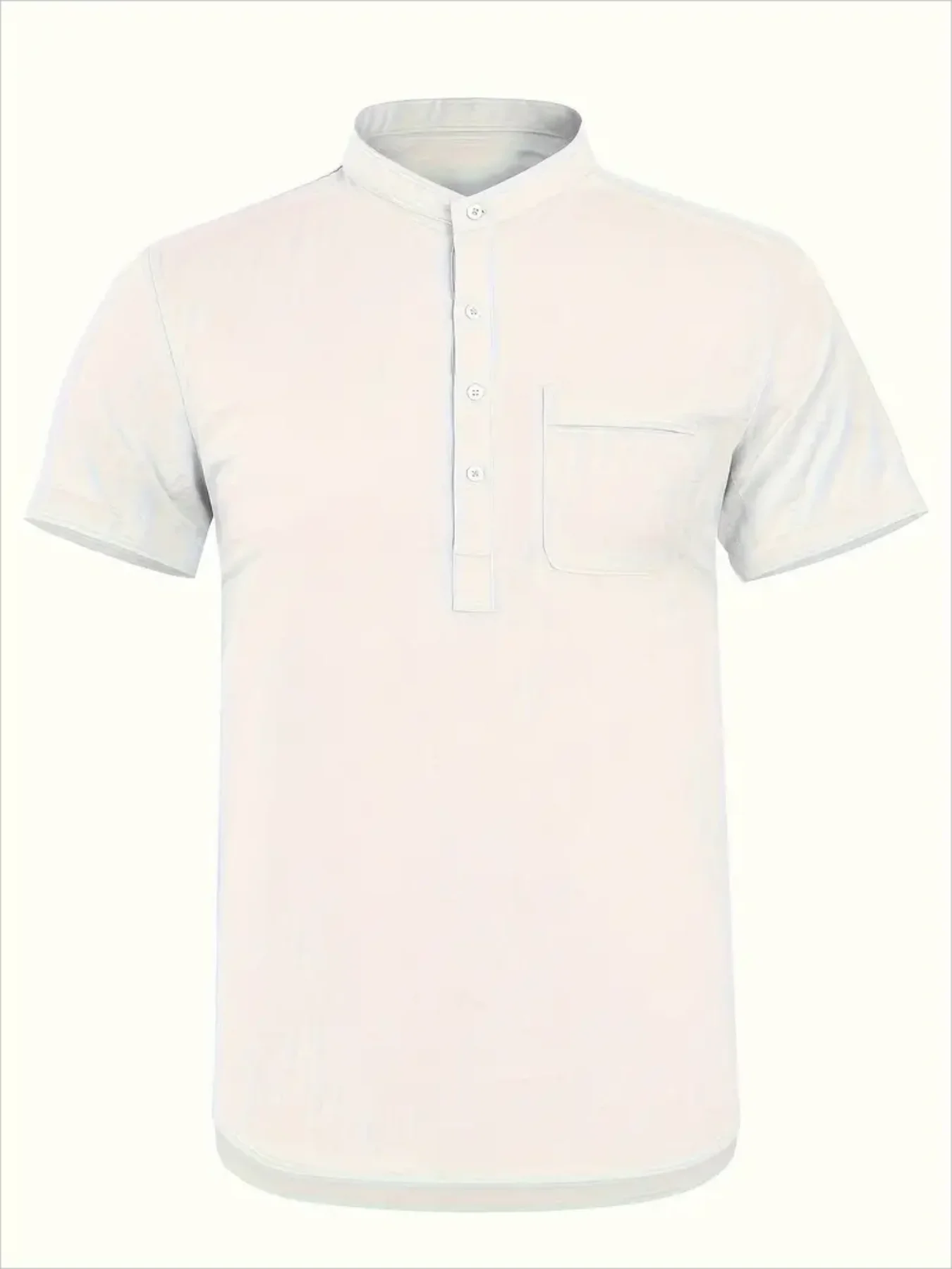 Men's Cotton/Linen Shirt With Pocket, Casual Polo Shirt....20% OFF!