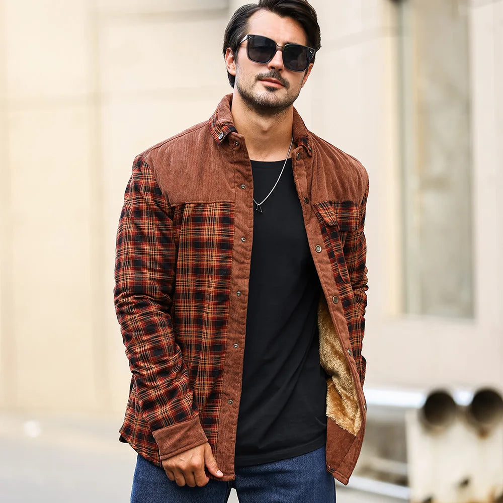 Men's Jacket, Windproof/Warm Bomber Coat, Sherpa Lined Flannel...20% OFF! TRENDING NOW!