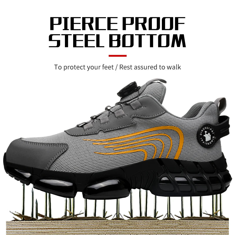 Men's Steel Toe Cap, Non-Lacing, Anti-Impact & Anti-Puncture Casual Work Shoes....50.04% OFF!