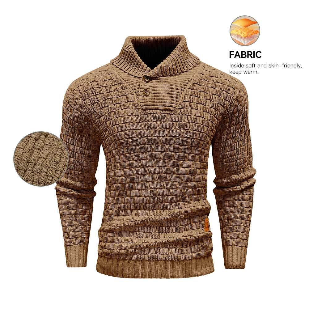 Men’s Knitted Sweater, Casual Crew Neck, Warm Long Sleeve Pullover, Textured Ribbed Edge....25.97% OFF!