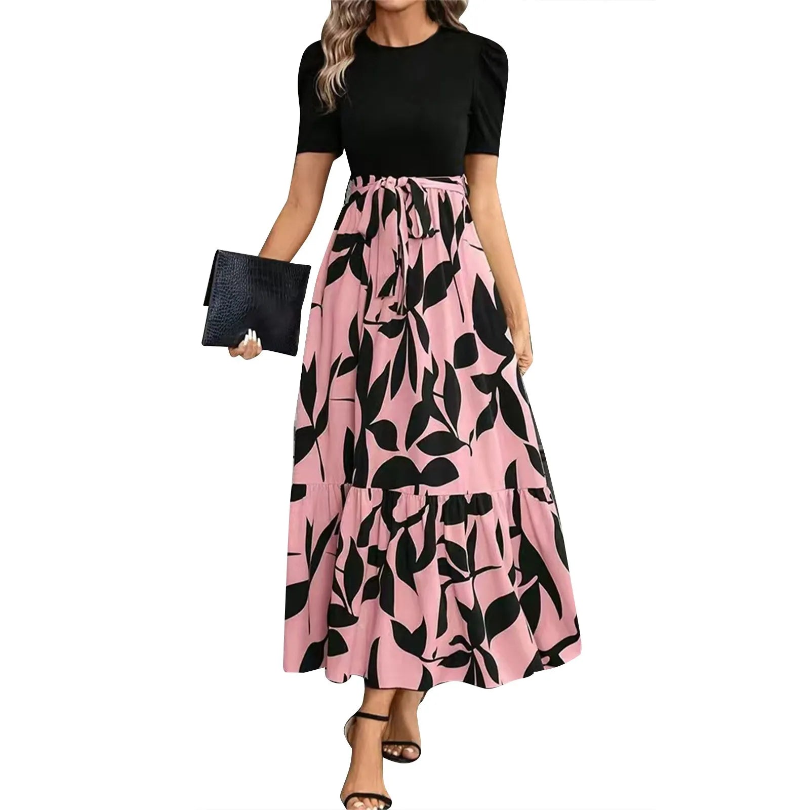 Women's Round Neck Dress, Short Sleeved, Floral Print Dresses.....20% OFF!