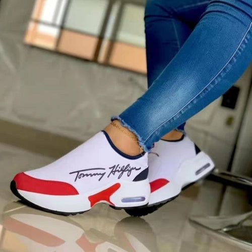 Women's Tommy Hilfiger Fashion, Casual, Breathable, Wedges, Slip On Sneakers.