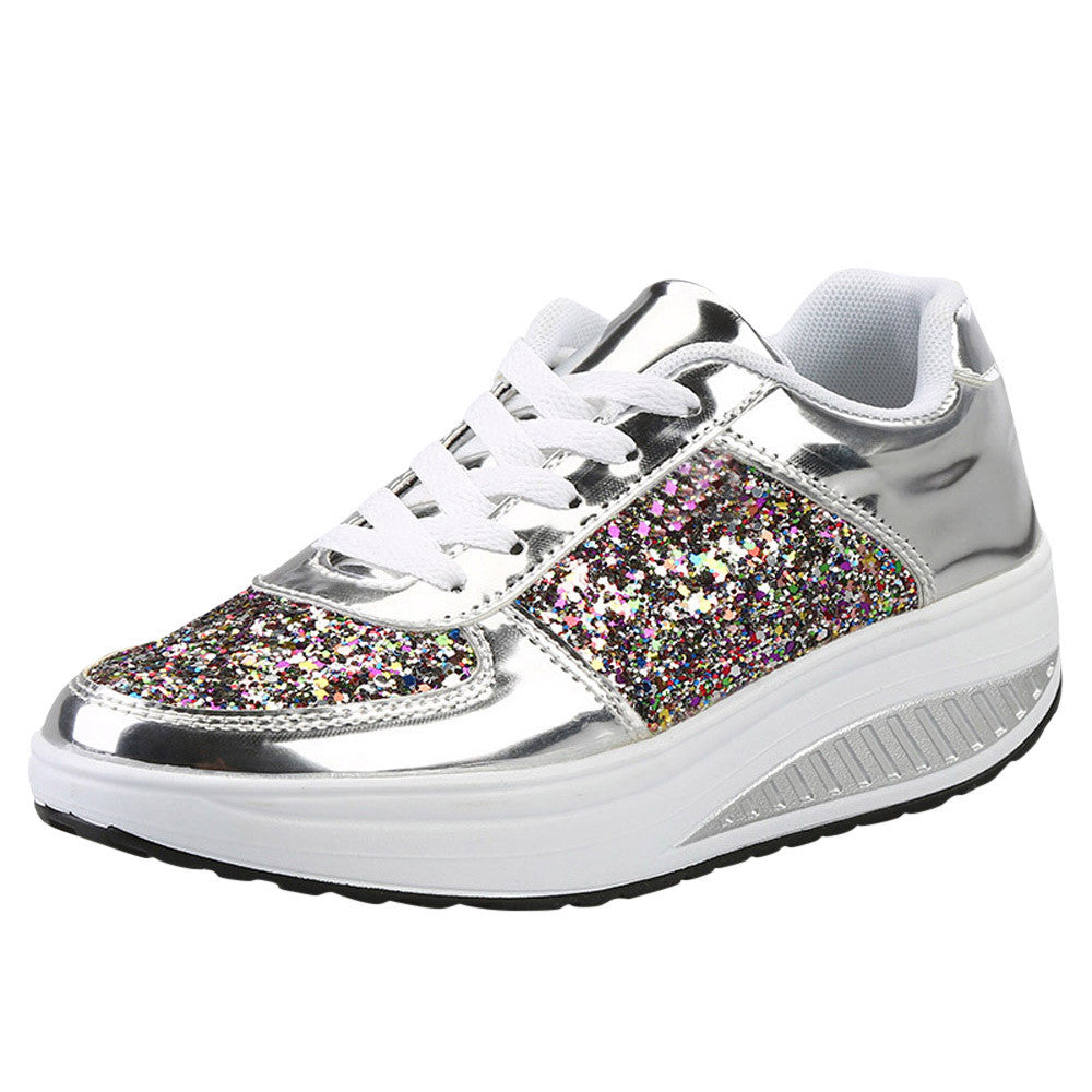 Women's Fashion T-Shoes, Sport Sequins Wedges, Shoe Shake Fashion Running/Walking Sneakers.....20% OFF!