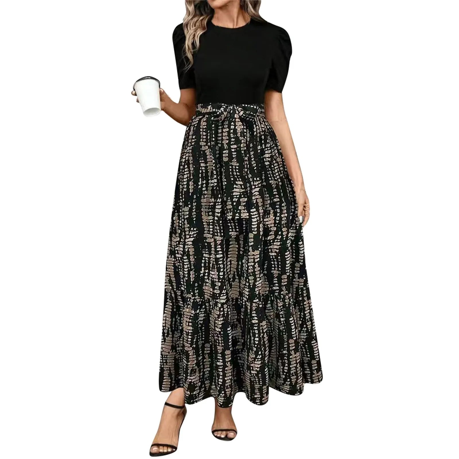 Women's Round Neck Dress, Short Sleeved, Floral Print Dresses.....20% OFF!