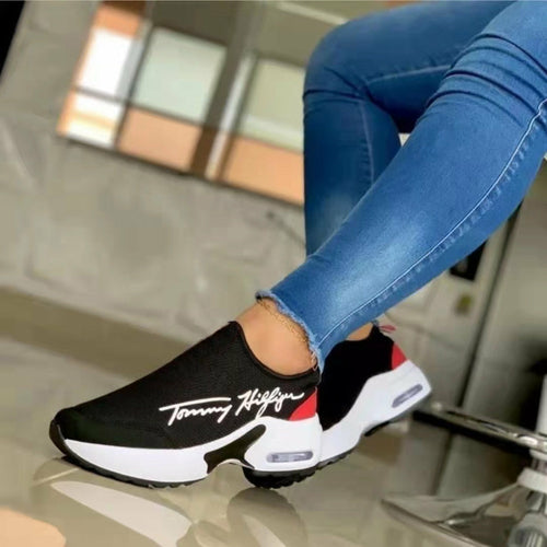 Women's Tommy Hilfiger Fashion, Casual, Breathable, Wedges, Slip On Sneakers.