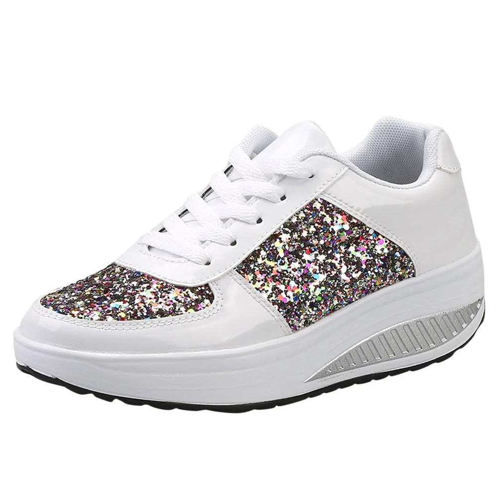 Women's Fashion T-Shoes, Sport Sequins Wedges, Shoe Shake Fashion Running/Walking Sneakers.....20% OFF!