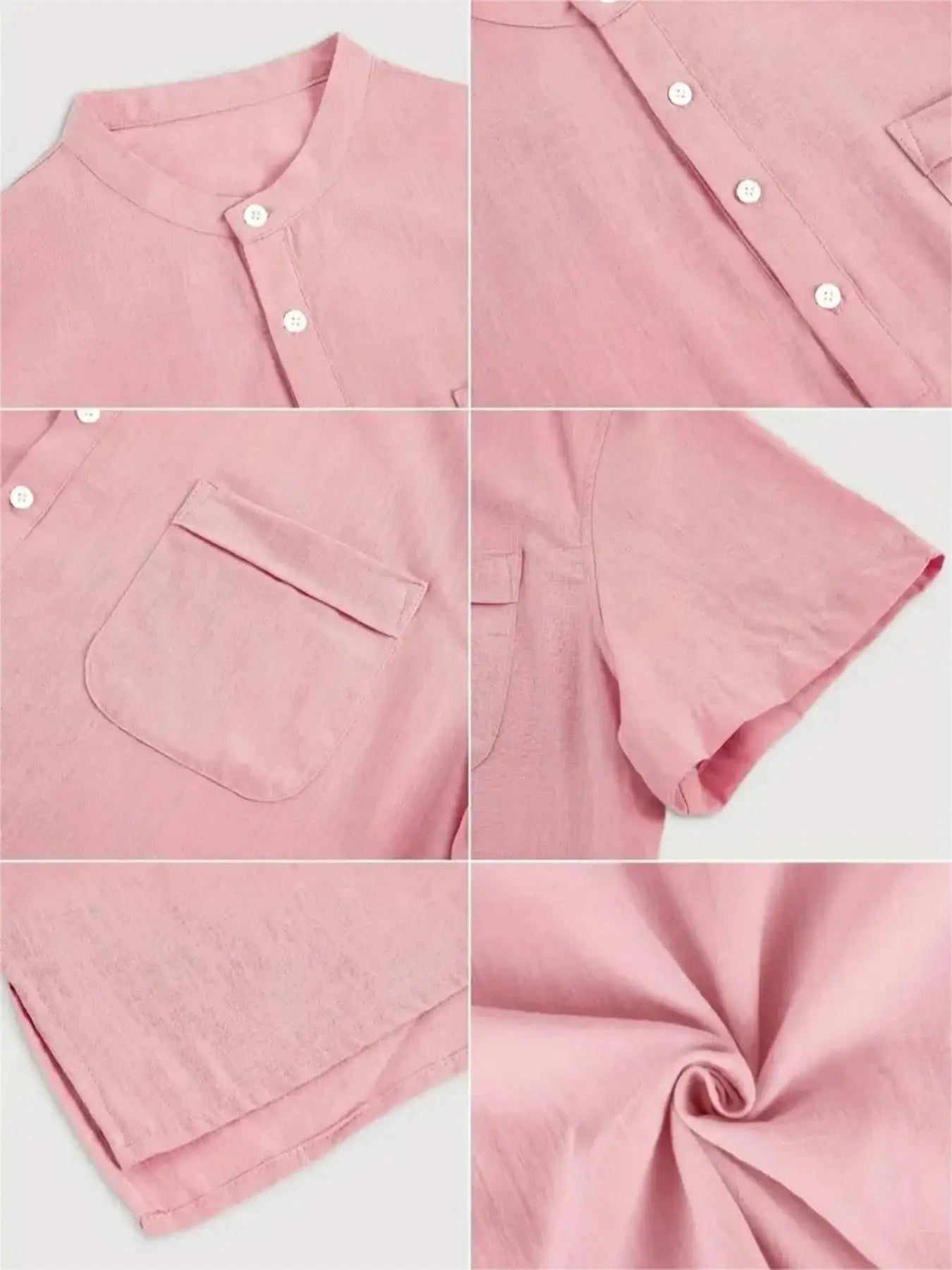 Men's Cotton/Linen Shirt With Pocket, Casual Polo Shirt....20% OFF!