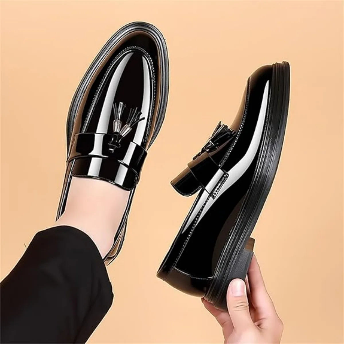 Men's Tassels High Gloss Patent Penny Loafers, Oxford Slip On Dress Shoes For Men.....15% OFF!