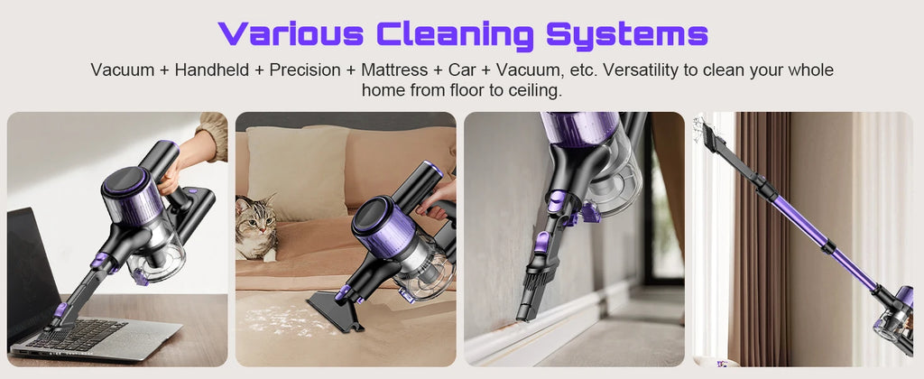 Cordless Vacuum Cleaner, 10 In 1 Powerful Stick, Lightweight Vacuum Cleaner, Green LED Search Light & Display, Pet Hair/Hard Floor/Carpet....57.08% OFF!