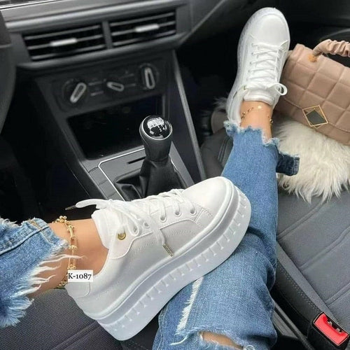 Women's Casual Platform Shoes Flat Sneakers.