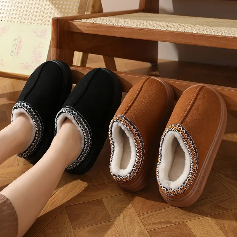 Women's/Men's Fluffy Platform Slippers, Plush Warm Cotton Shoes, Non Slip....11.50% OFF!