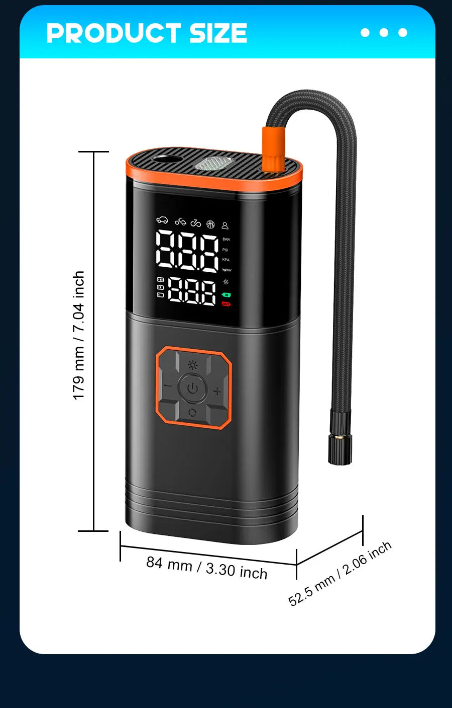 Digital Display Portable Tire Inflater, USB Rechargeable, Air Compressor For Car, Bike, Motorcycle Tires, Balls, Inflatable Toys....23.71% OFF!