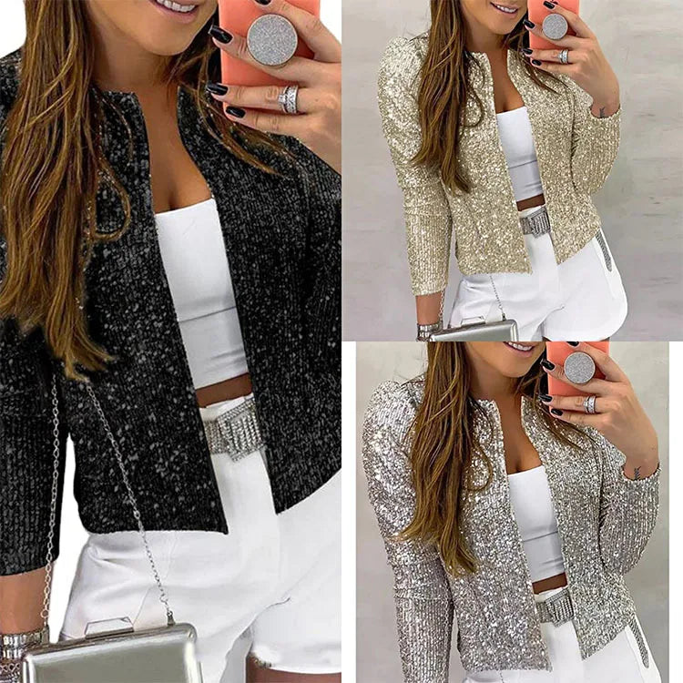 OK "Swifties"- Here You Go: Chic Shining Sequins, Open Blazer, Long Sleeve. TRENDING THIS WEEK!....20% OFF!