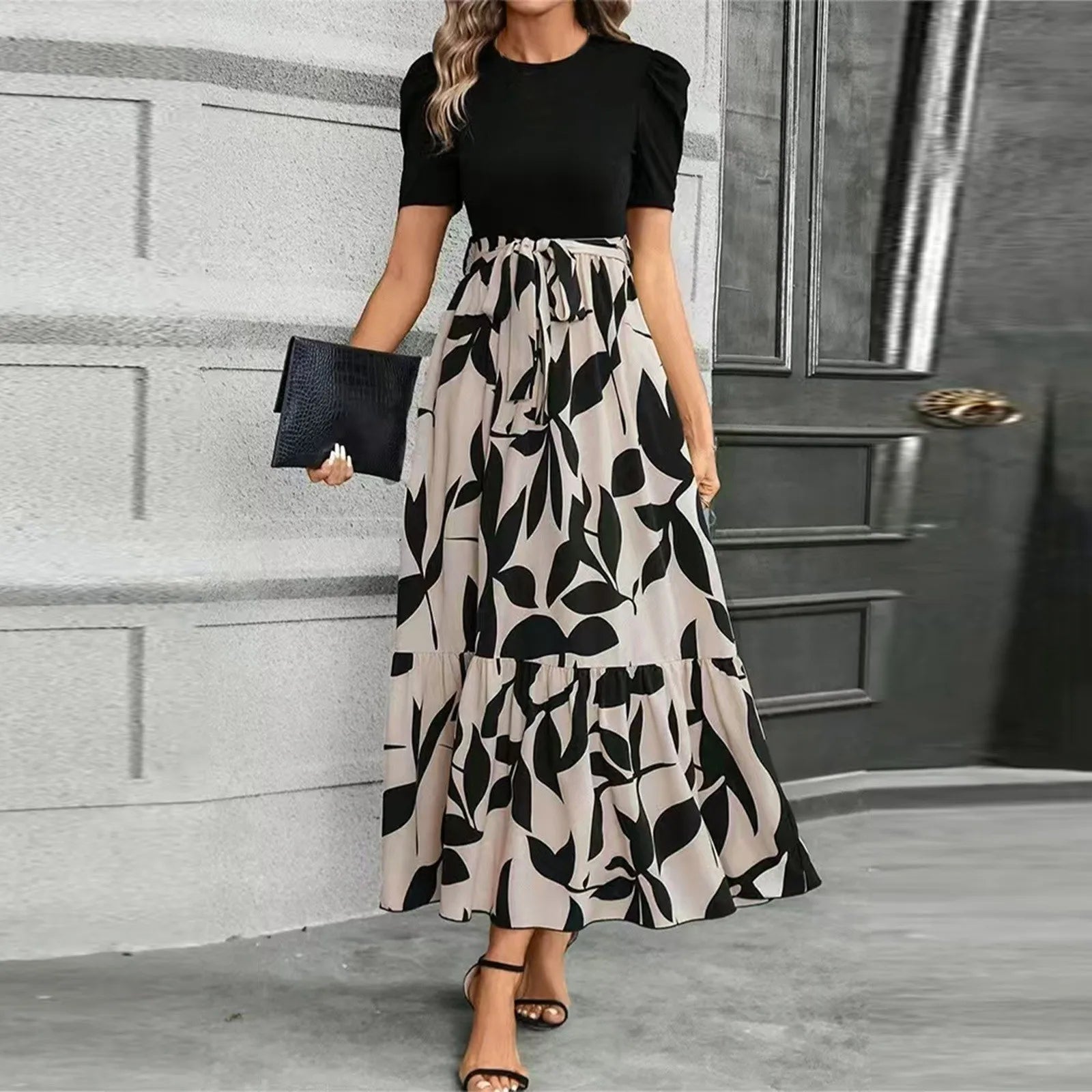 Women's Round Neck Dress, Short Sleeved, Floral Print Dresses.....20% OFF!
