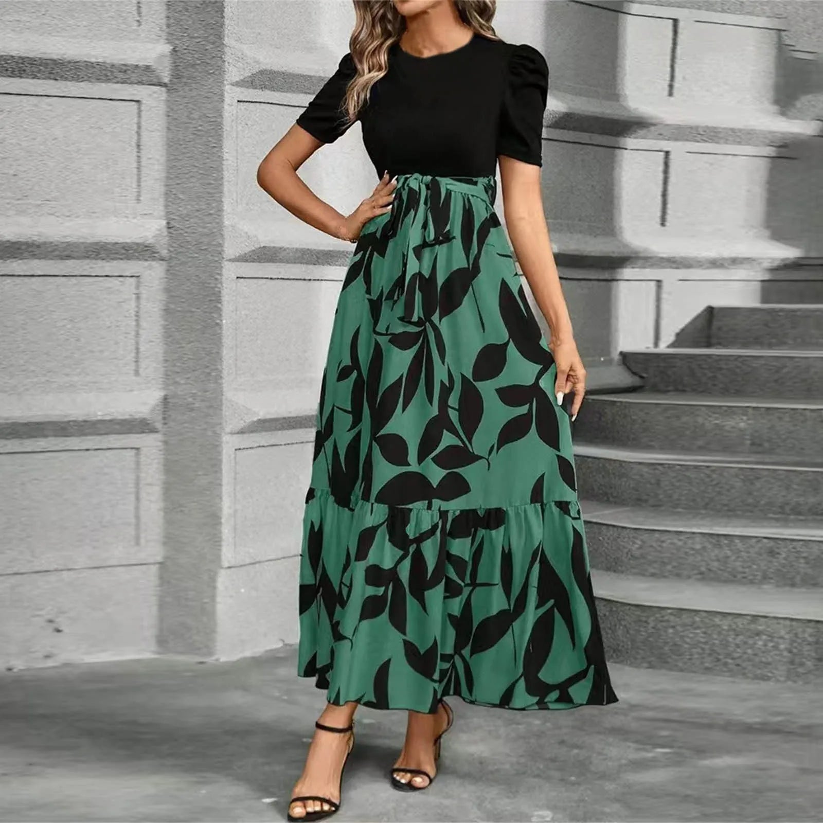 Women's Round Neck Dress, Short Sleeved, Floral Print Dresses.....20% OFF!