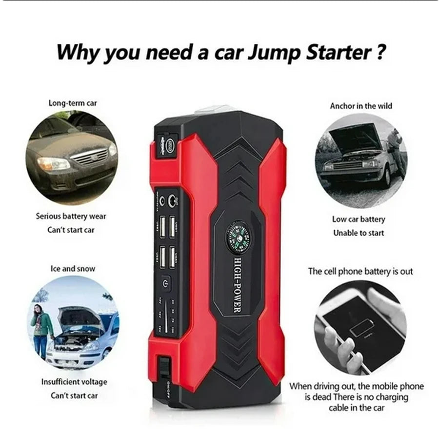 Car Jump Starter, 12V, LED Flashlight, Portable Battery Booster...20% OFF! TRENDING NOW!