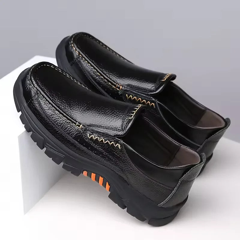 Men's Handmade, Genuine Soft Cow Leather Shoes, Thick Sole, Casual Slip On Shoes.....20% OFF! THESE SHOES ARE SELLING FAST!
