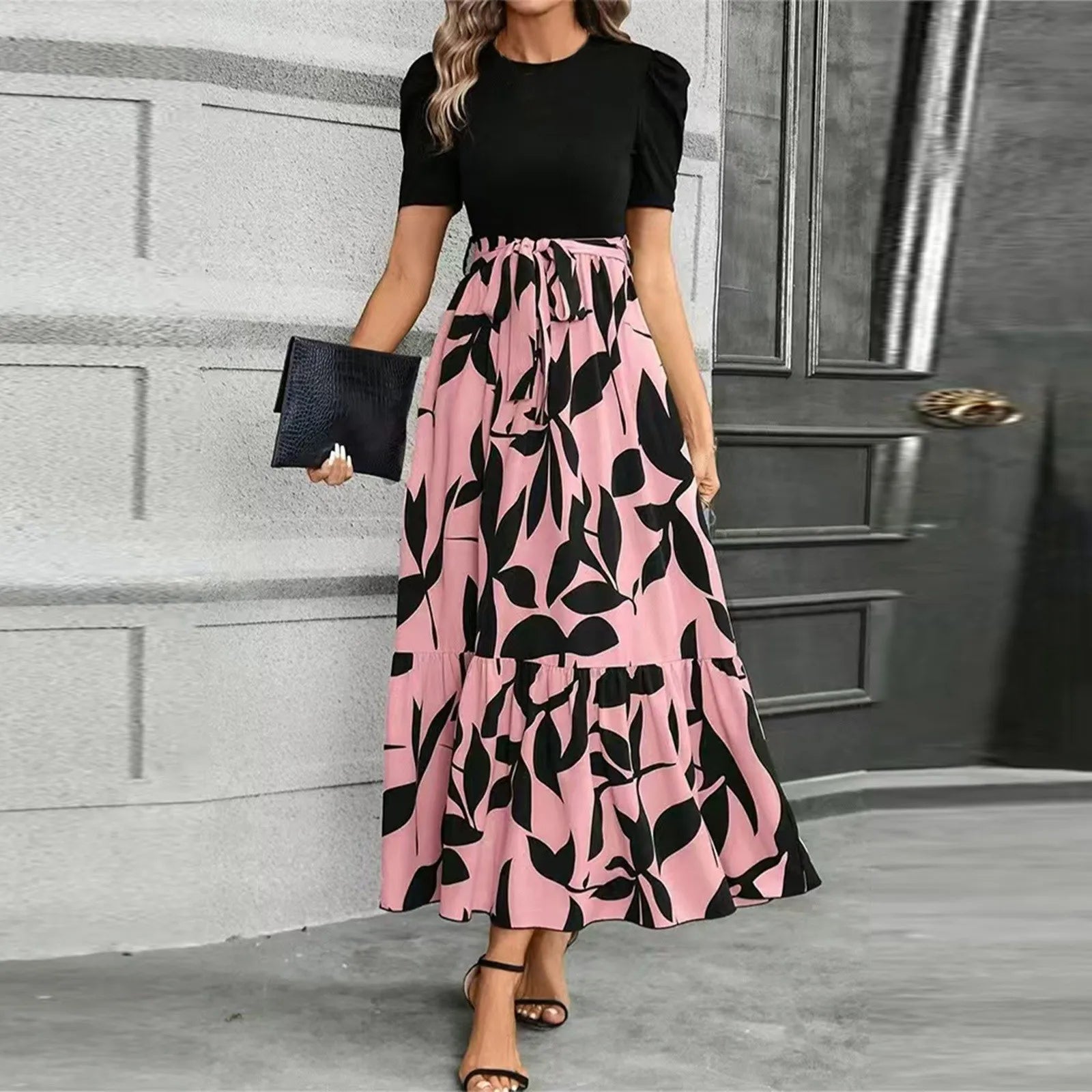 Women's Round Neck Dress, Short Sleeved, Floral Print Dresses.....20% OFF!