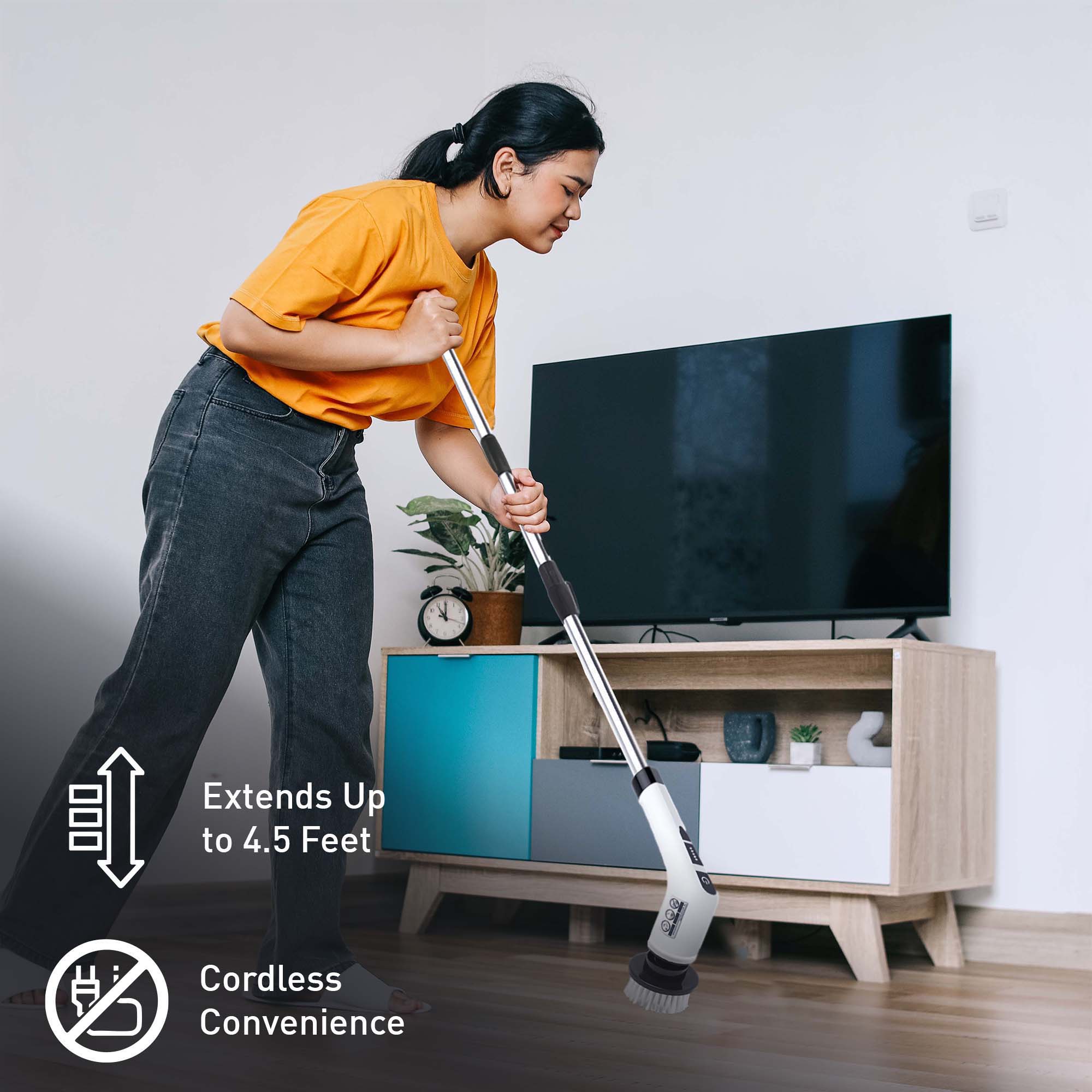 Cordless Cleaning Power Bundle – Rechargeable Power Scrubber Brush With 7 Heads, Cordless Scrubber Cleaning Brush With 5 Heads