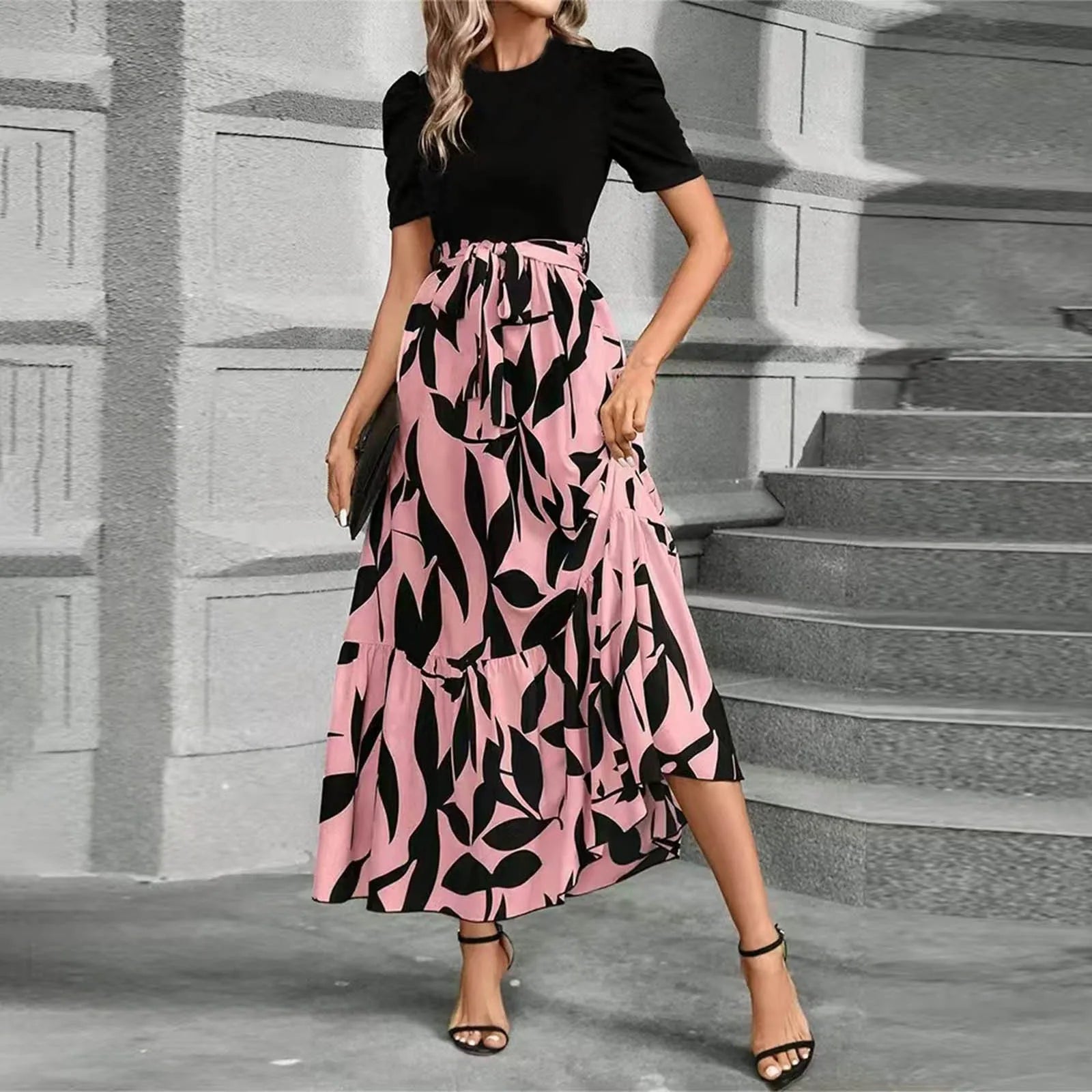 Women's Round Neck Dress, Short Sleeved, Floral Print Dresses.....20% OFF!