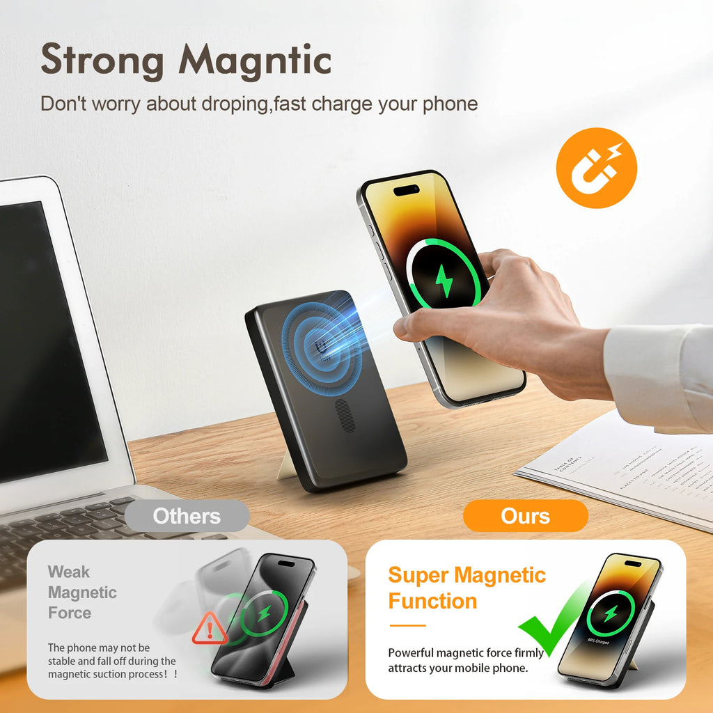 Magnetic Power Bank, 10,000W, Wireless Charger, Portable ,Super Fast Charging With USB C Cable For iPhone 16/15/14/13/12 Series...TRENDING THIS WEEK!