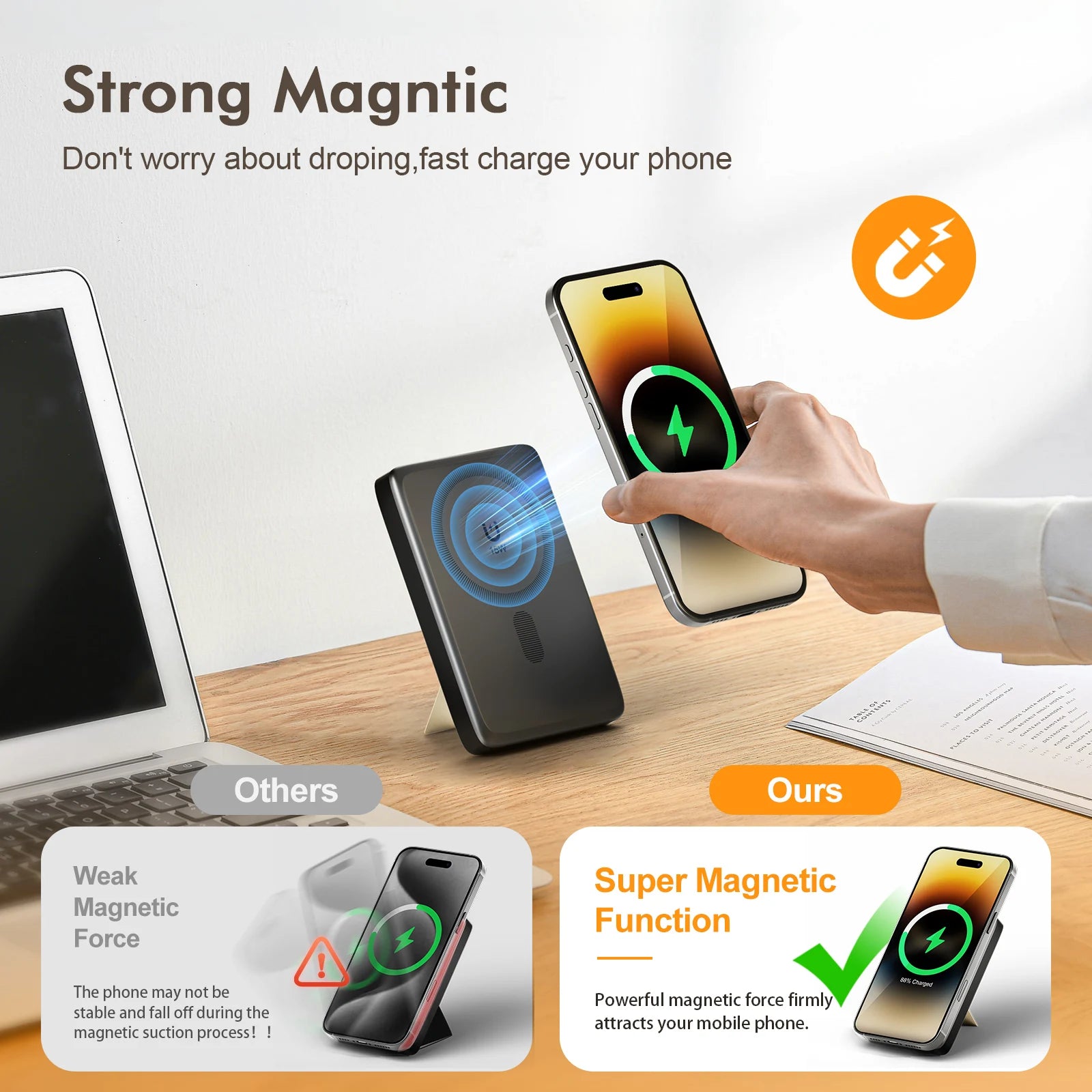 Magnetic Power Bank, 10,000W, Wireless Charger, Portable ,Super Fast Charging With USB C Cable For iPhone 16/15/14/13/12 Series...TRENDING THIS WEEK!