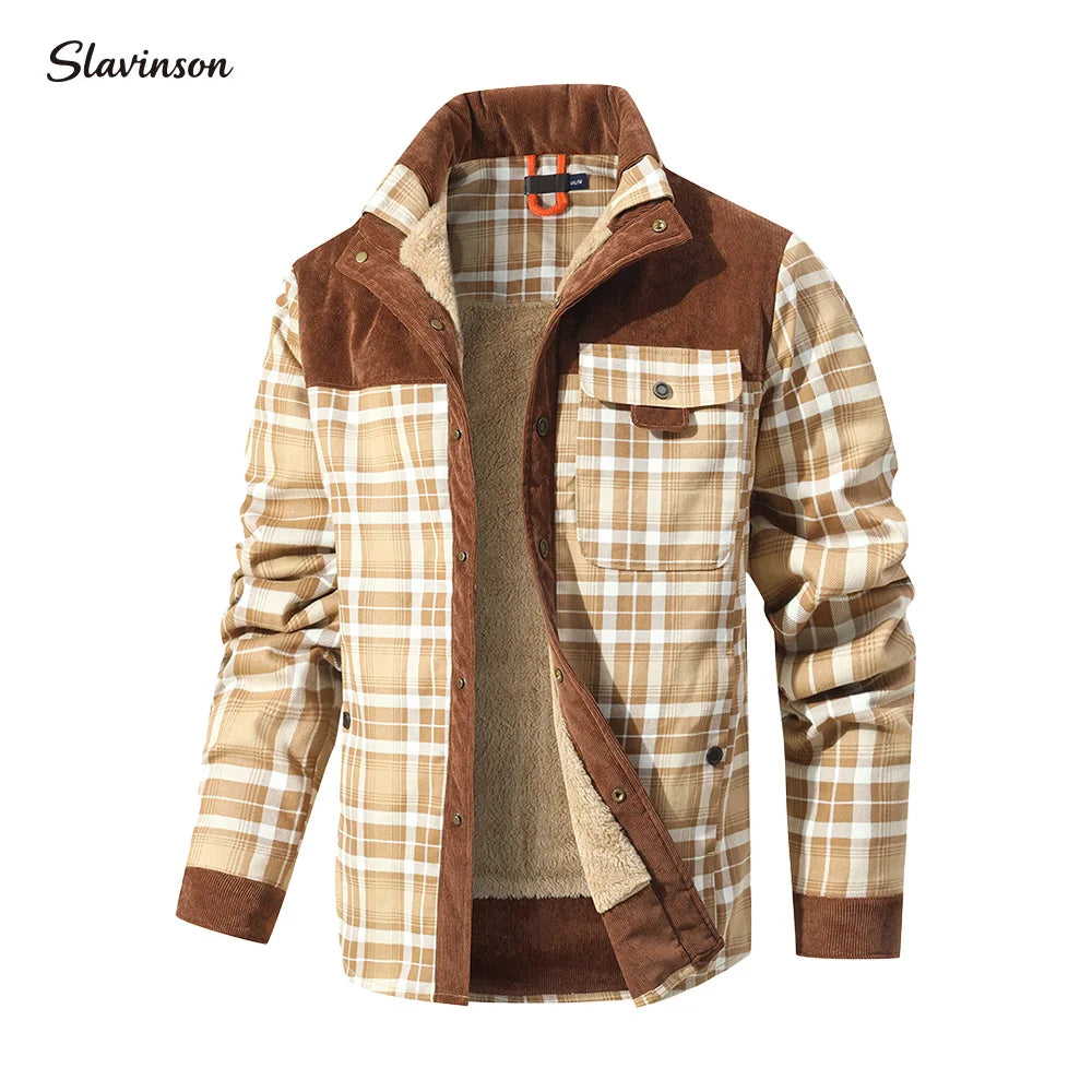 Men's Jacket, Windproof/Warm Bomber Coat, Sherpa Lined Flannel...20% OFF! TRENDING NOW!