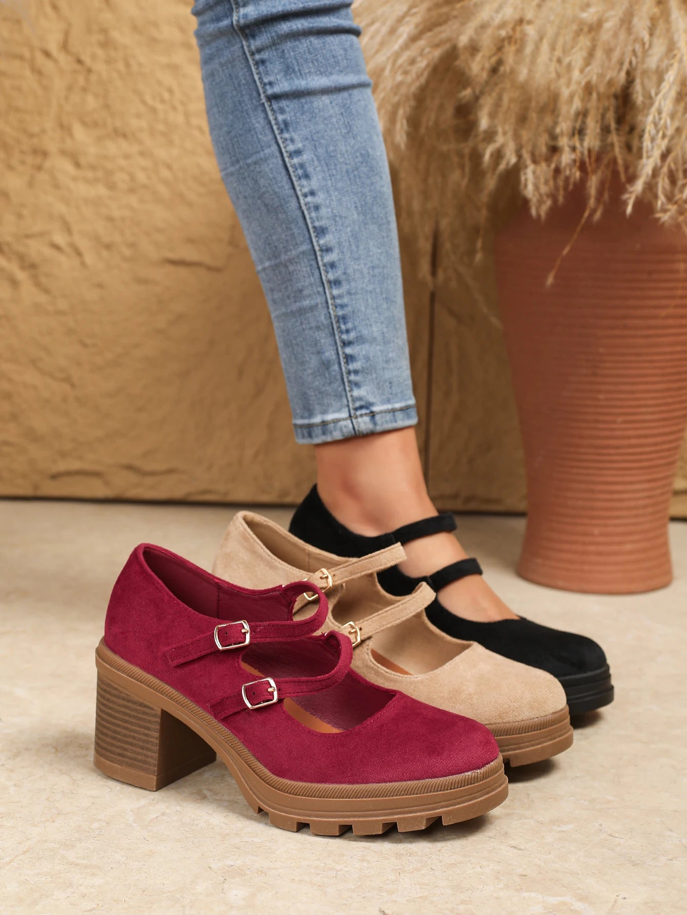 Women's Thick Soled Leather Dress Shoes With Thick Heels.....20% OFF!
