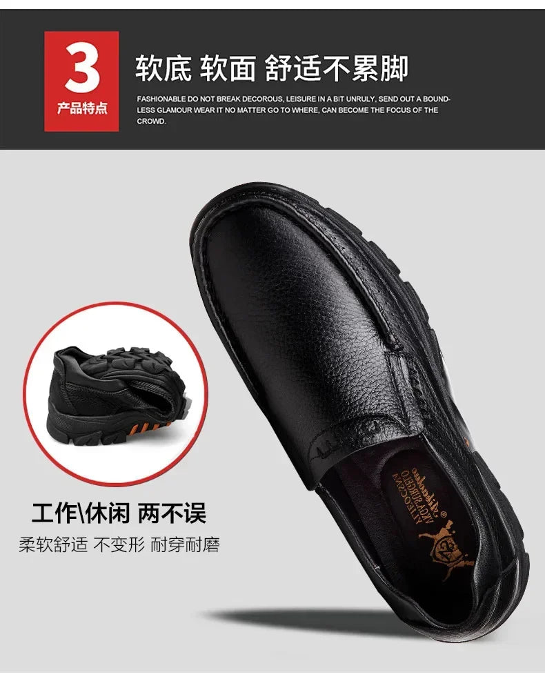 Men's Handmade, Genuine Soft Cow Leather Shoes, Thick Sole, Casual Slip On Shoes.....20% OFF! THESE SHOES ARE SELLING FAST!