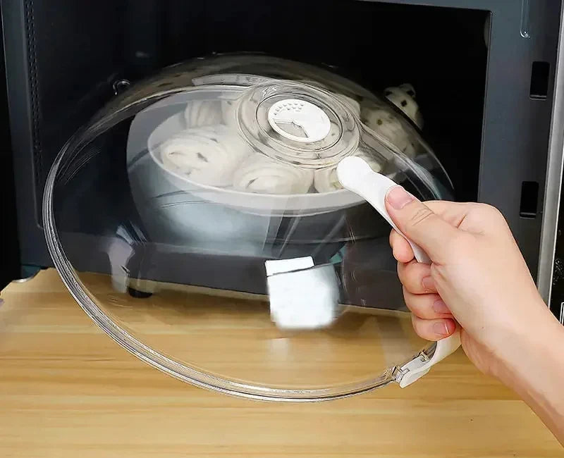 Microwave Food Splash Guard, High Temperature Resistant, Food Heating Cover With Steam Vent & Handle Transparent Plate Cover. EXTREMELY POPULAR THIS WEEK!
