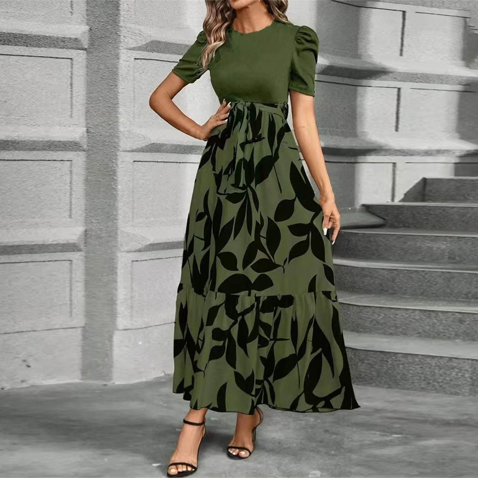 Women's Round Neck Dress, Short Sleeved, Floral Print Dresses.....20% OFF!