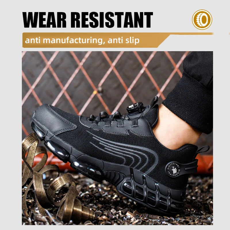 Men's Steel Toe Cap, Non-Lacing, Anti-Impact & Anti-Puncture Casual Work Shoes....50.04% OFF!