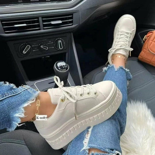 Women's Casual Platform Shoes Flat Sneakers.