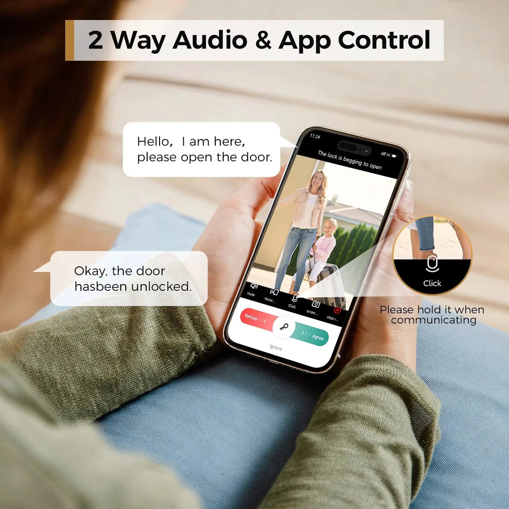 Smart Wi-Fi Keyless Door Lock With Camera, Bluetooth Technology, Users Can Unlock Front Door Lock Via APP Access, Fingerprint, Keypad Code or, Traditional Keys, Camera & Doorbell, 130 Wide Angle Lens, Two Way Microphone & Speaker....63.67 % OFF!