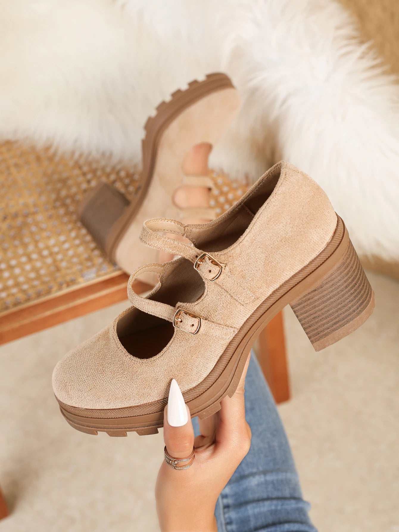 Women's Thick Soled Leather Dress Shoes With Thick Heels.....20% OFF!