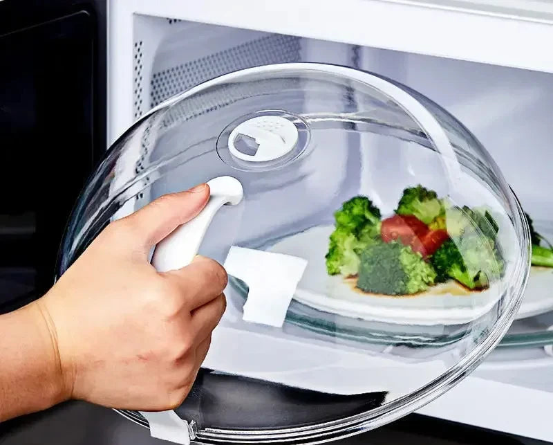 Microwave Food Splash Guard, High Temperature Resistant, Food Heating Cover With Steam Vent & Handle Transparent Plate Cover. EXTREMELY POPULAR THIS WEEK!