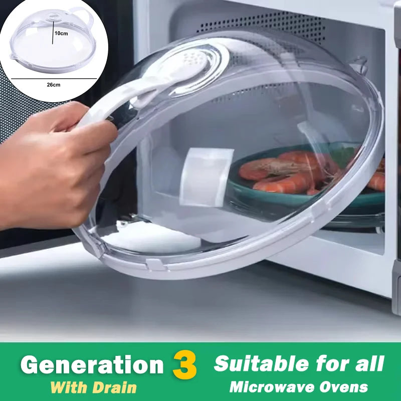 Microwave Food Splash Guard, High Temperature Resistant, Food Heating Cover With Steam Vent & Handle Transparent Plate Cover. EXTREMELY POPULAR THIS WEEK!