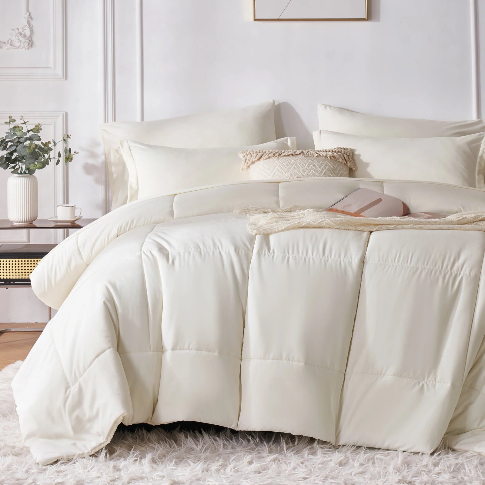 Bedding, 7 Piece Bed In A Bag, Comforter, Flat Sheet, Fitted Sheet, 2 Pillow Cases & 2 Pillow Shams....54.28% -  56.48% OFF!