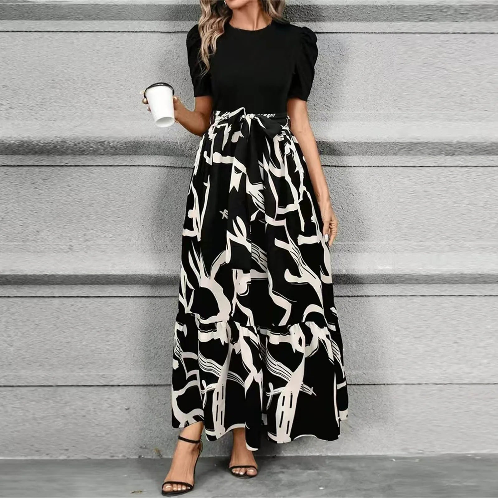 Women's Round Neck Dress, Short Sleeved, Floral Print Dresses.....20% OFF!