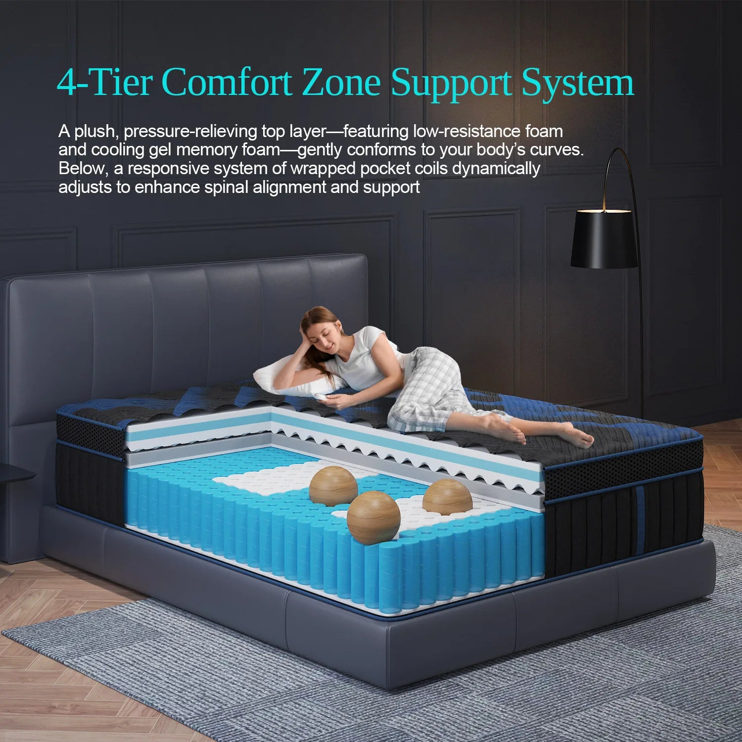 12"Gel Memory Foam Hybrid Pocket Spring Mattress, Twin, Full, Queen, King, Bed Mattress In A Box, Medium Firm Motion Isolation....36.35% - 39.10% OFF!