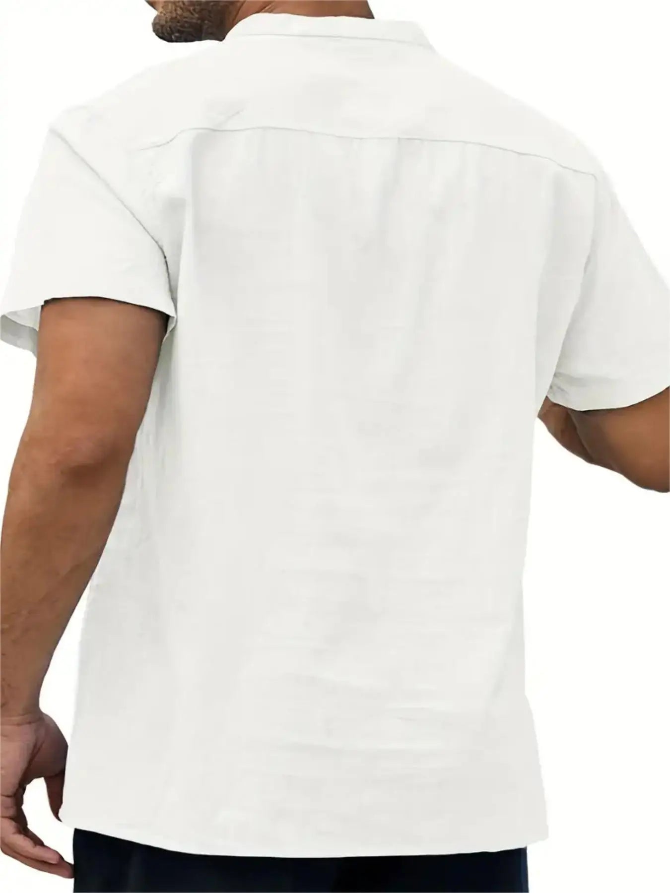 Men's Cotton/Linen Shirt With Pocket, Casual Polo Shirt....20% OFF!