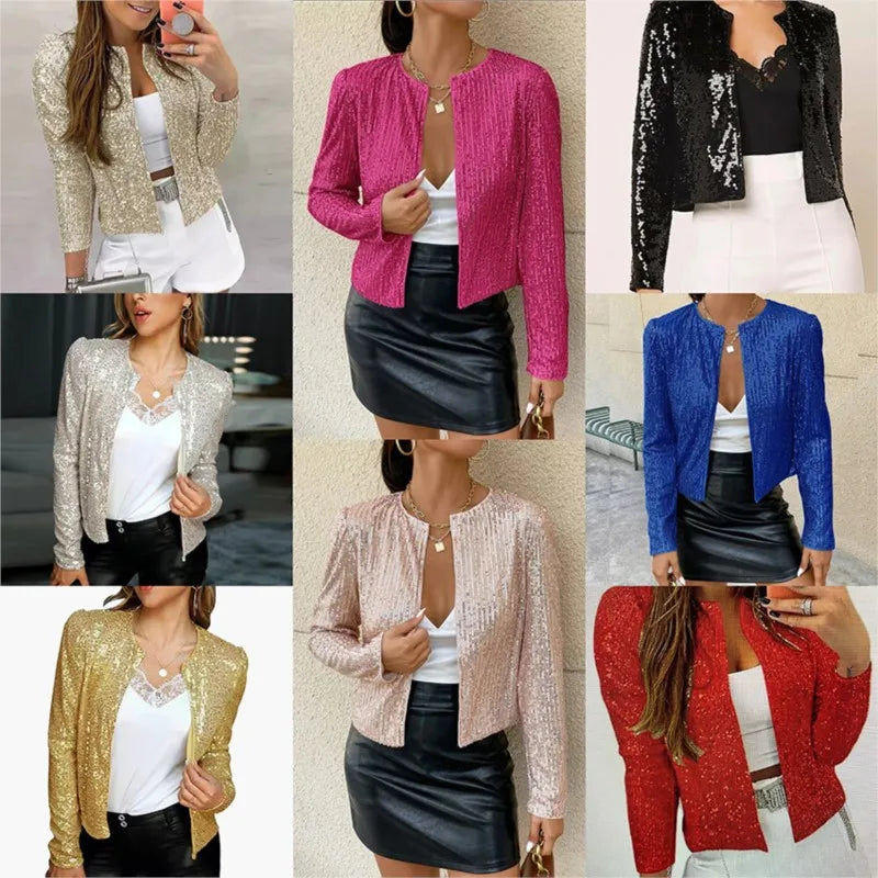 OK "Swifties"- Here You Go: Chic Shining Sequins, Open Blazer, Long Sleeve. TRENDING THIS WEEK!....20% OFF!
